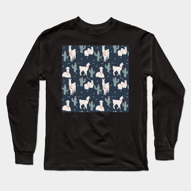 Lama cuteness dark Long Sleeve T-Shirt by MaLaaArt